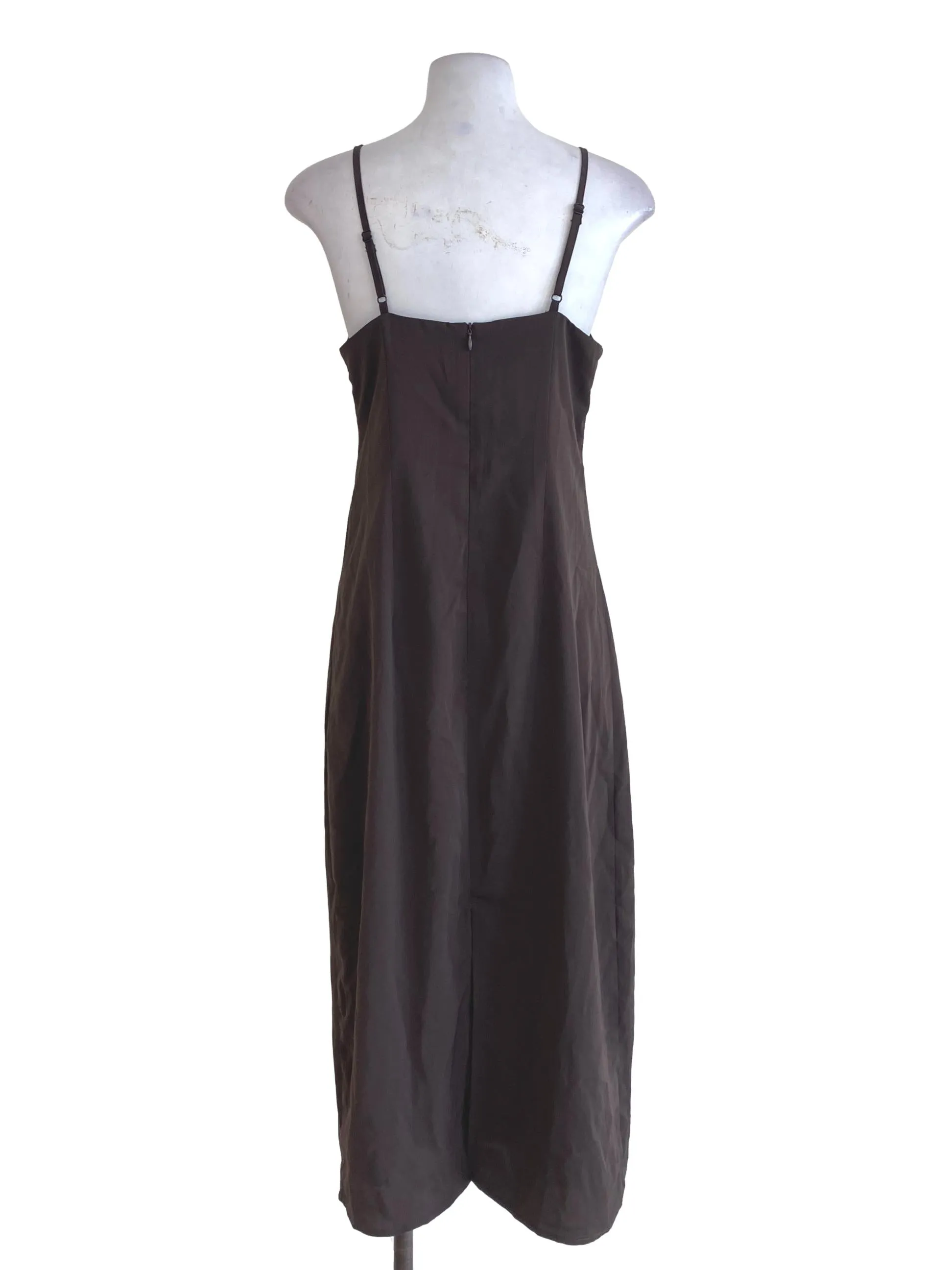 Brown Plain Shift Dress