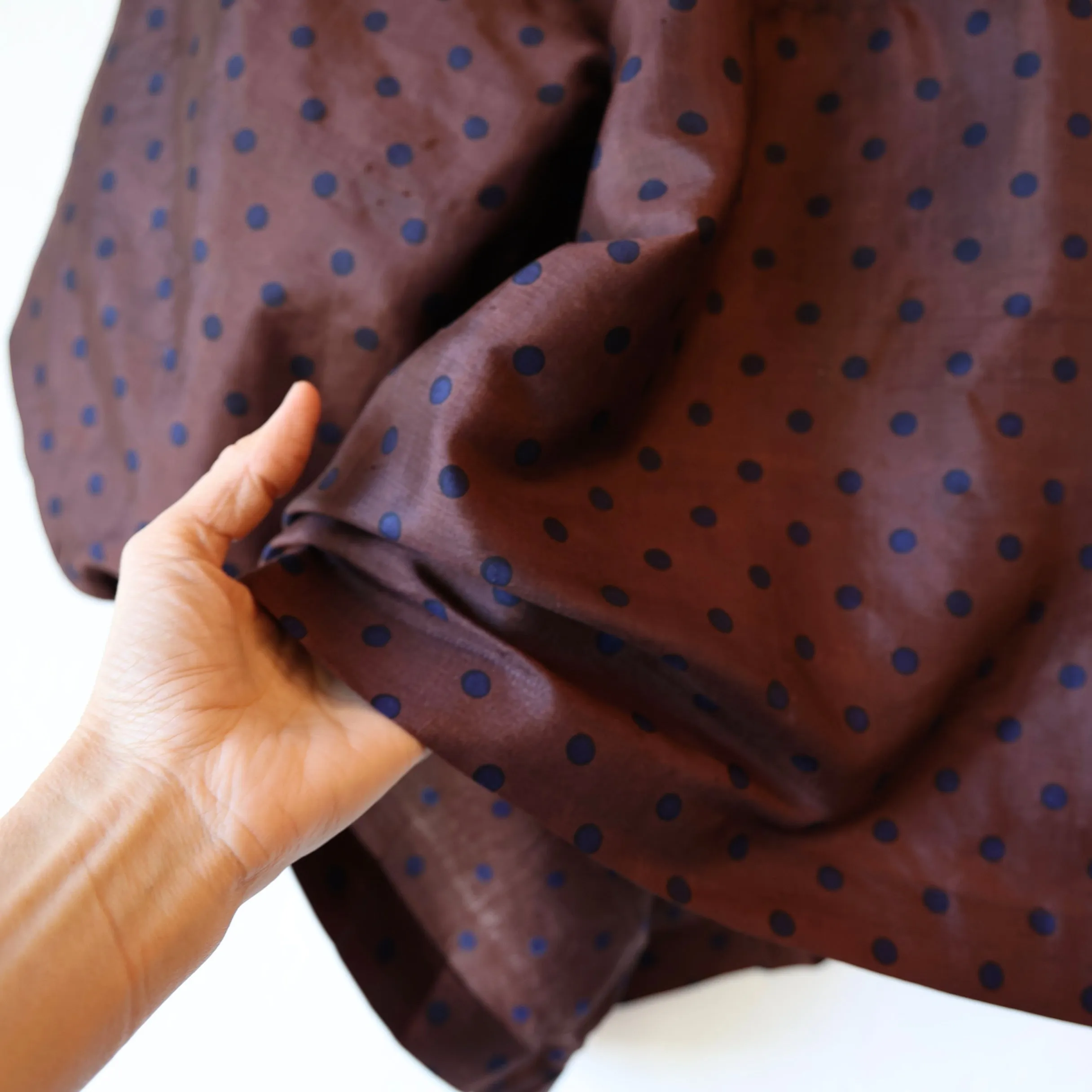 Bunon Silk Blouse - Black/Brown Polkadot