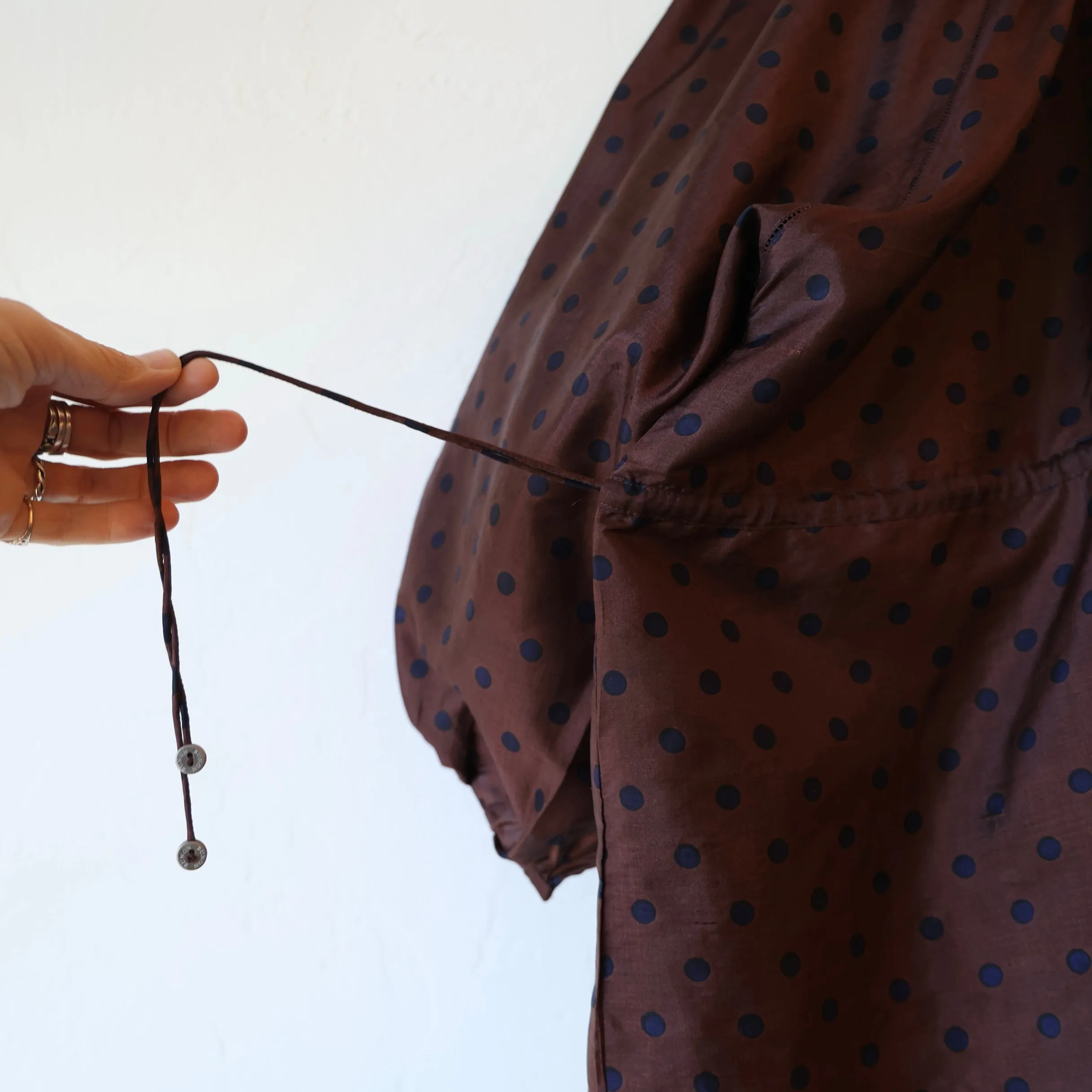 Bunon Silk Blouse - Black/Brown Polkadot