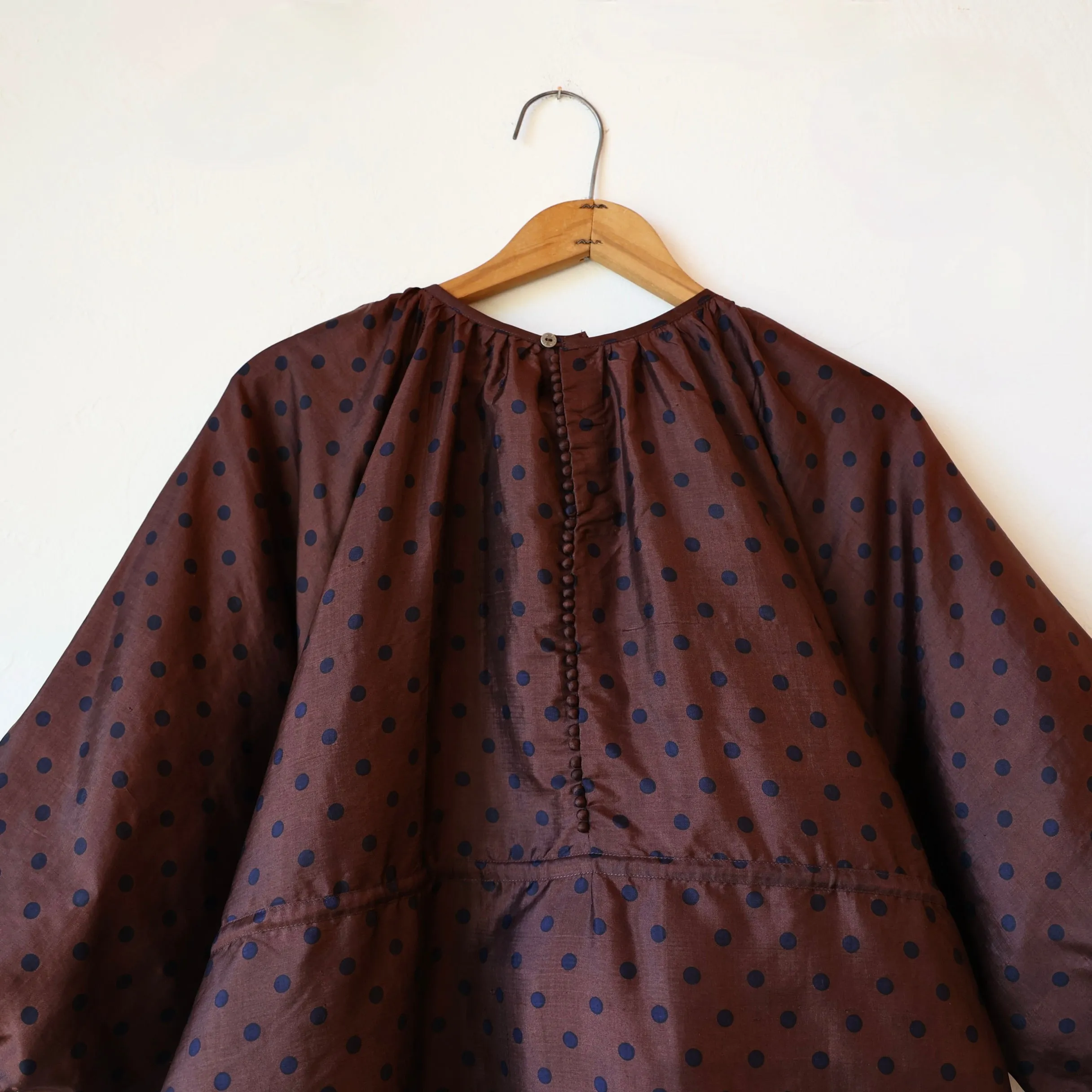 Bunon Silk Blouse - Black/Brown Polkadot