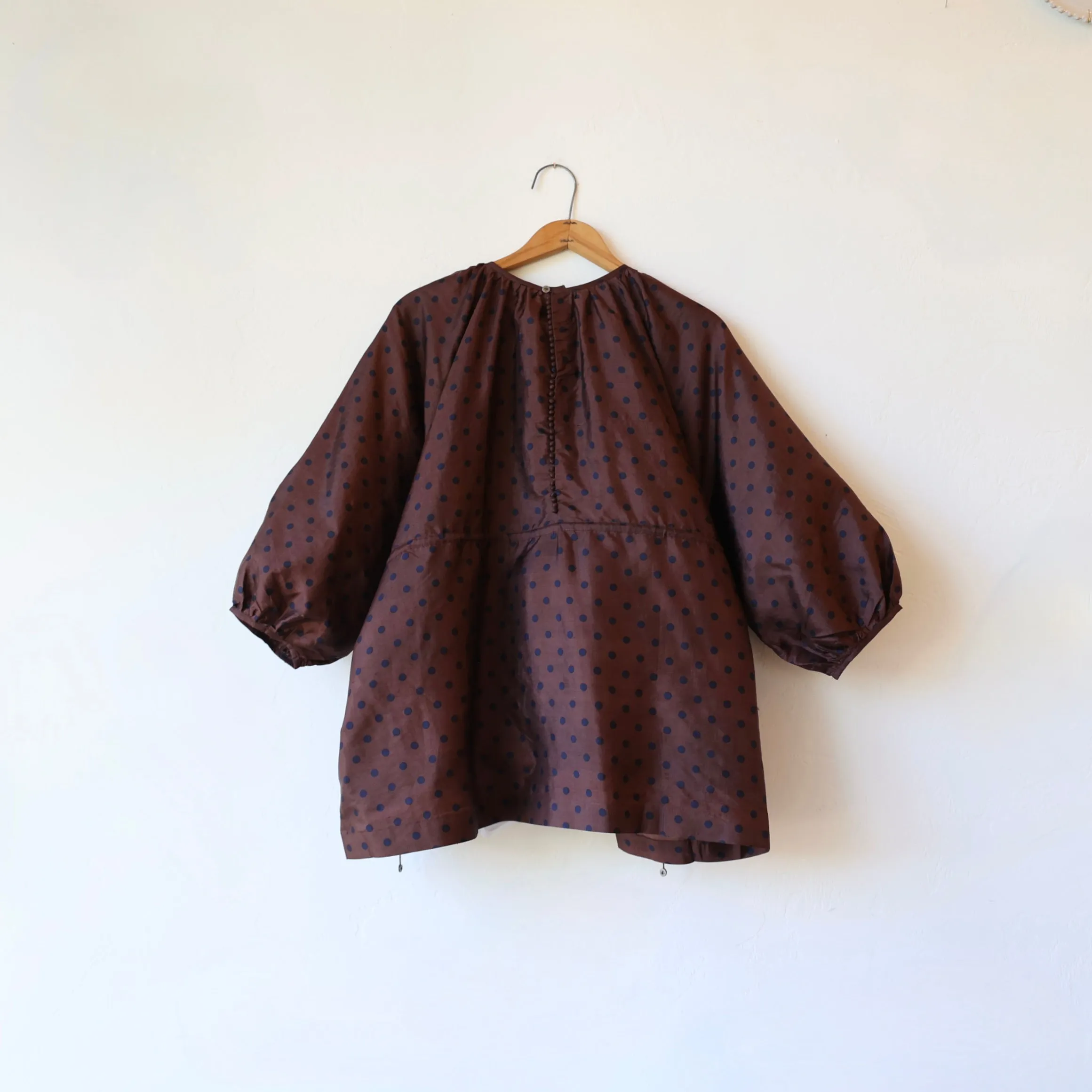 Bunon Silk Blouse - Black/Brown Polkadot