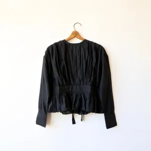 Bunon Tie Blouse - Black