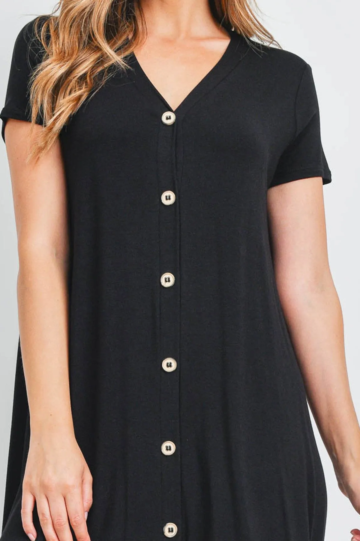Button Front A-Line Dress