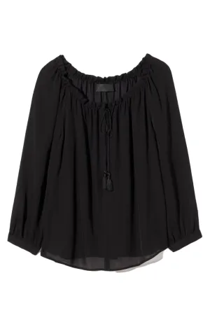 Carley S. Silk Blouse in Black