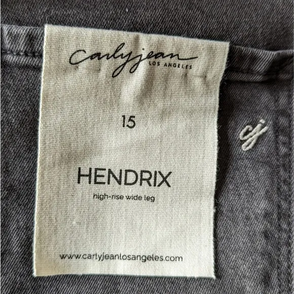 Carly Jean Button Fly Wide Leg High Rise Los Angeles Denim Charcoal Wash Sz 15