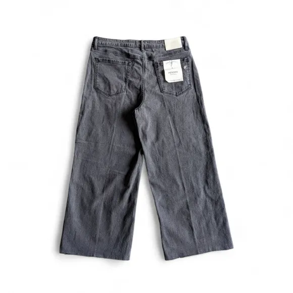 Carly Jean Button Fly Wide Leg High Rise Los Angeles Denim Charcoal Wash Sz 15