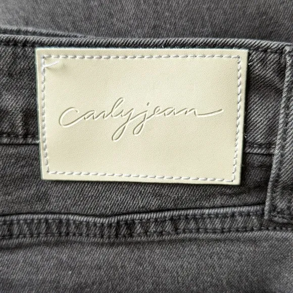 Carly Jean Button Fly Wide Leg High Rise Los Angeles Denim Charcoal Wash Sz 15