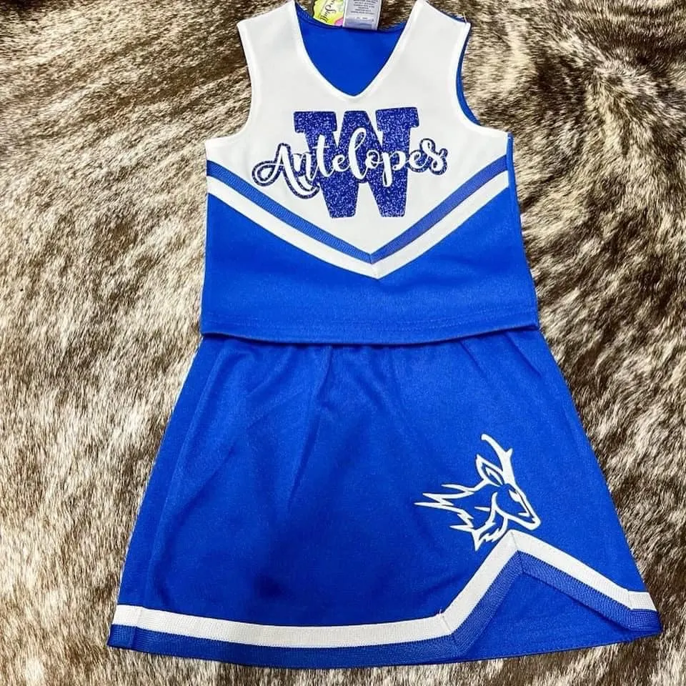 Cheer Top Blue & White