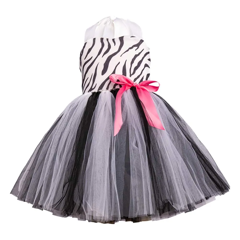 Childrenswear Girls Zebra Cosplay Tutu Skirt Mesh Skirt Cosplay Costume Outfits Halloween Carnival Suit