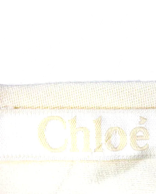 Chloe Paris. White Short Sleeve Crew Neck Lace Twill Shift Dress