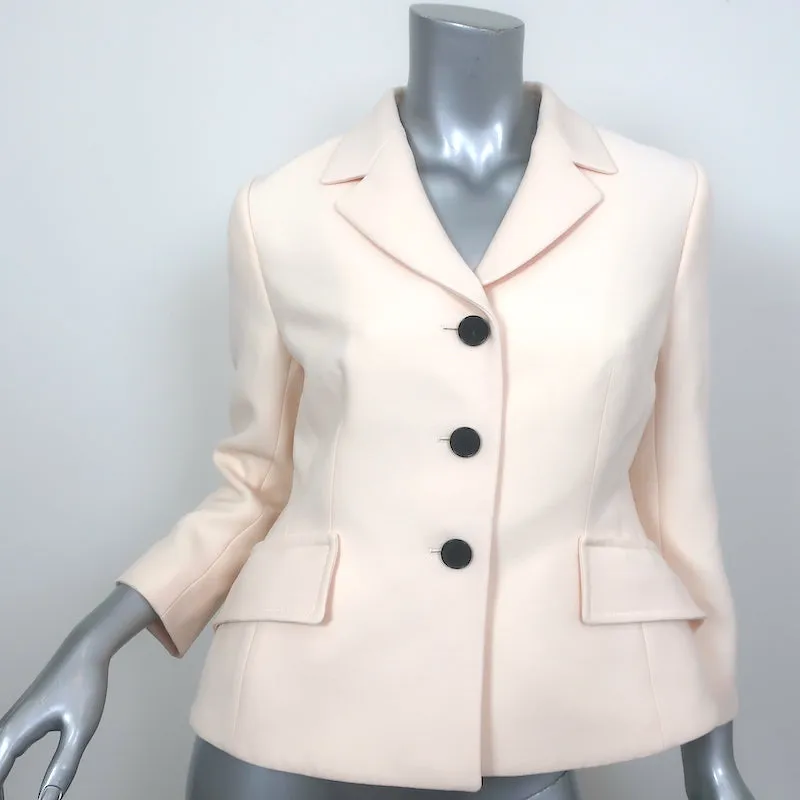 Christian Dior Bar Jacket Ivory Wool-Silk Size US 8 Single Breasted Blazer