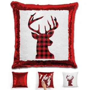 Christmas Reindeer Magic Sequin Pillow