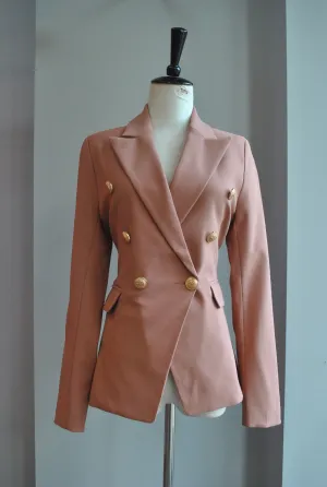 COFFEE COLOR DOUBLE BREASTED BLAZER
