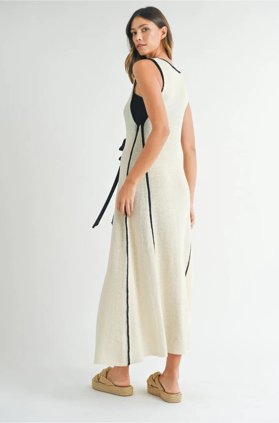 Cream Sleeveless Maxi Dress