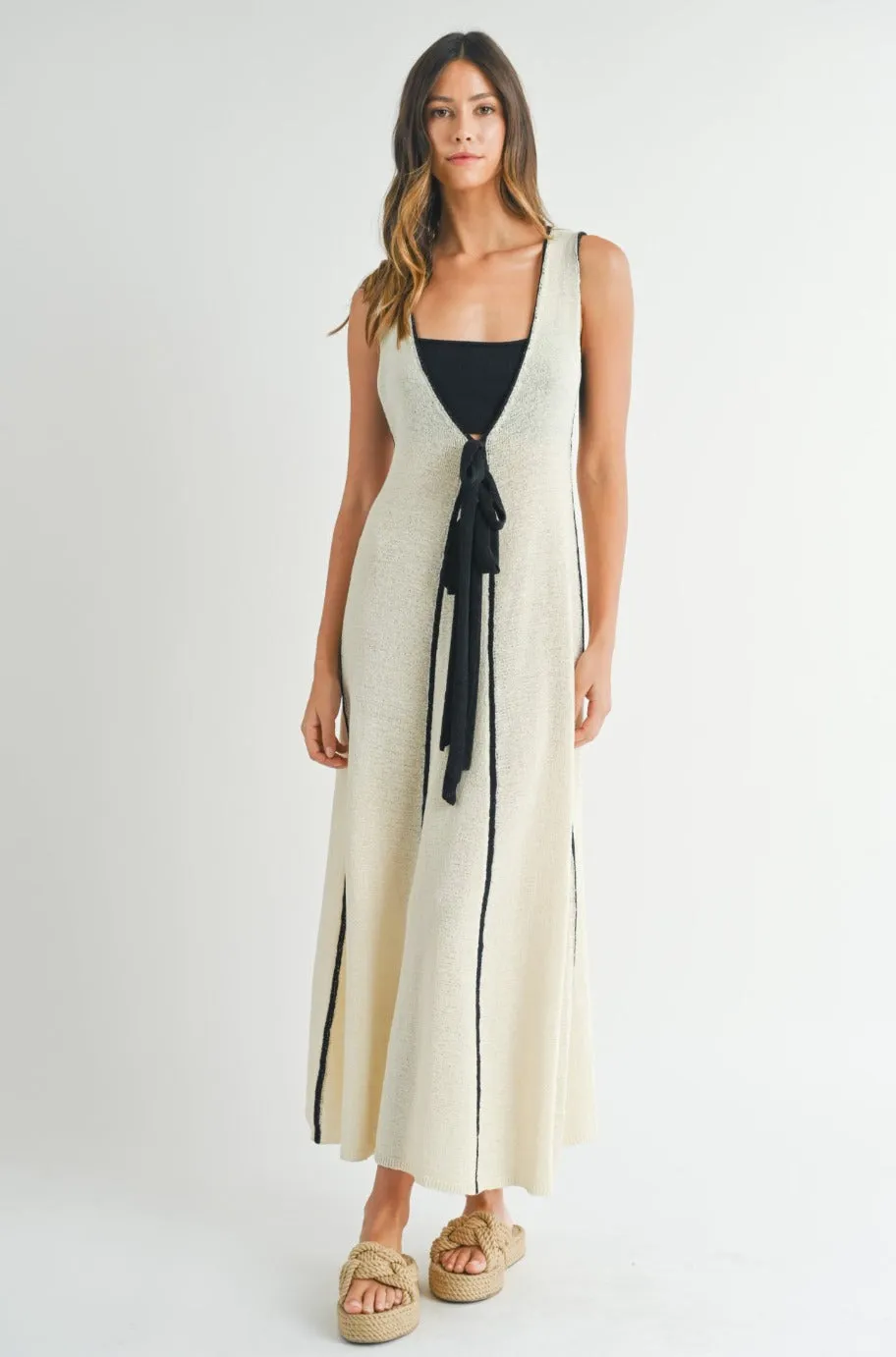 Cream Sleeveless Maxi Dress