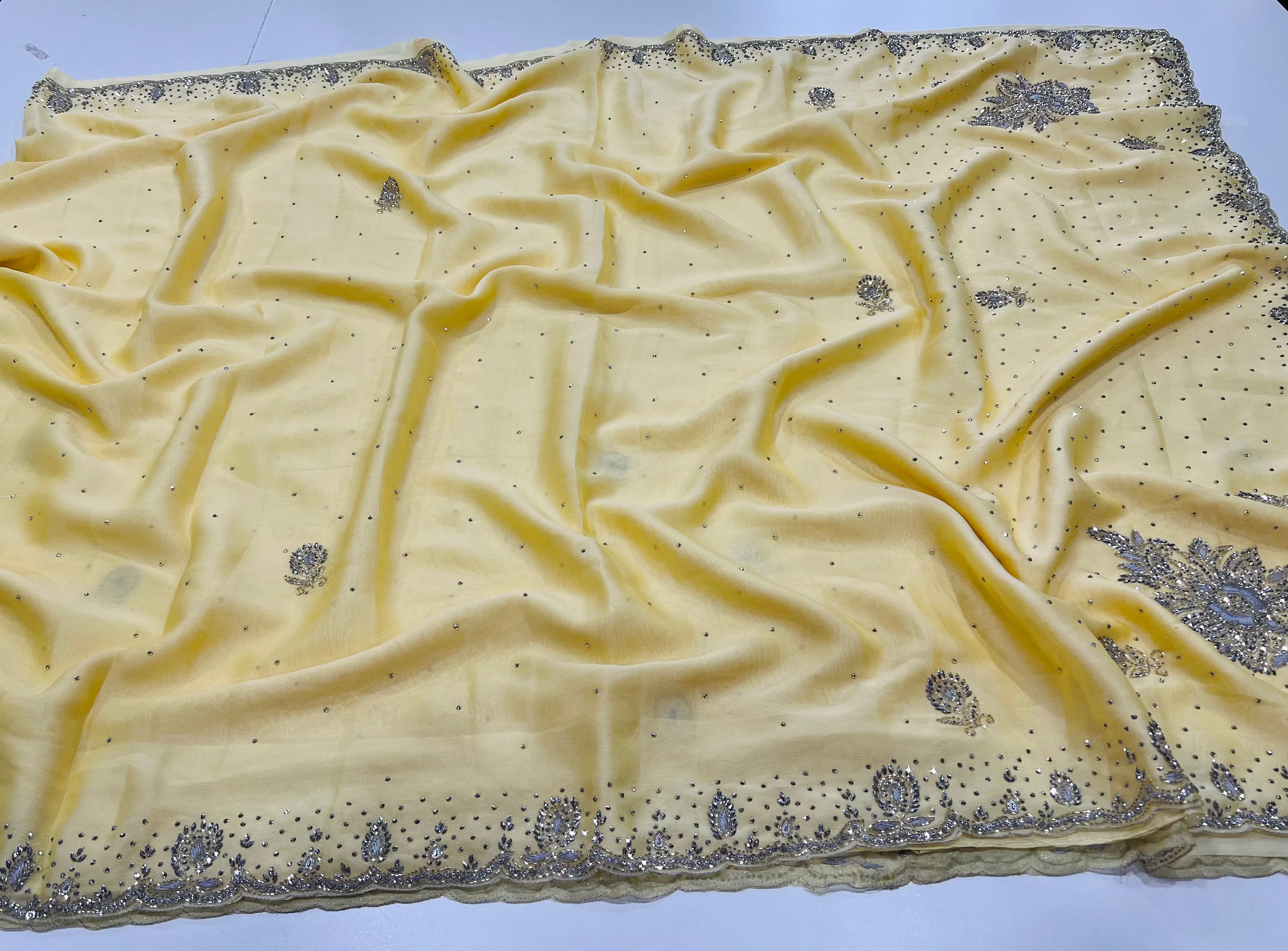 Crepe Silk Embroidered Banaras Saree