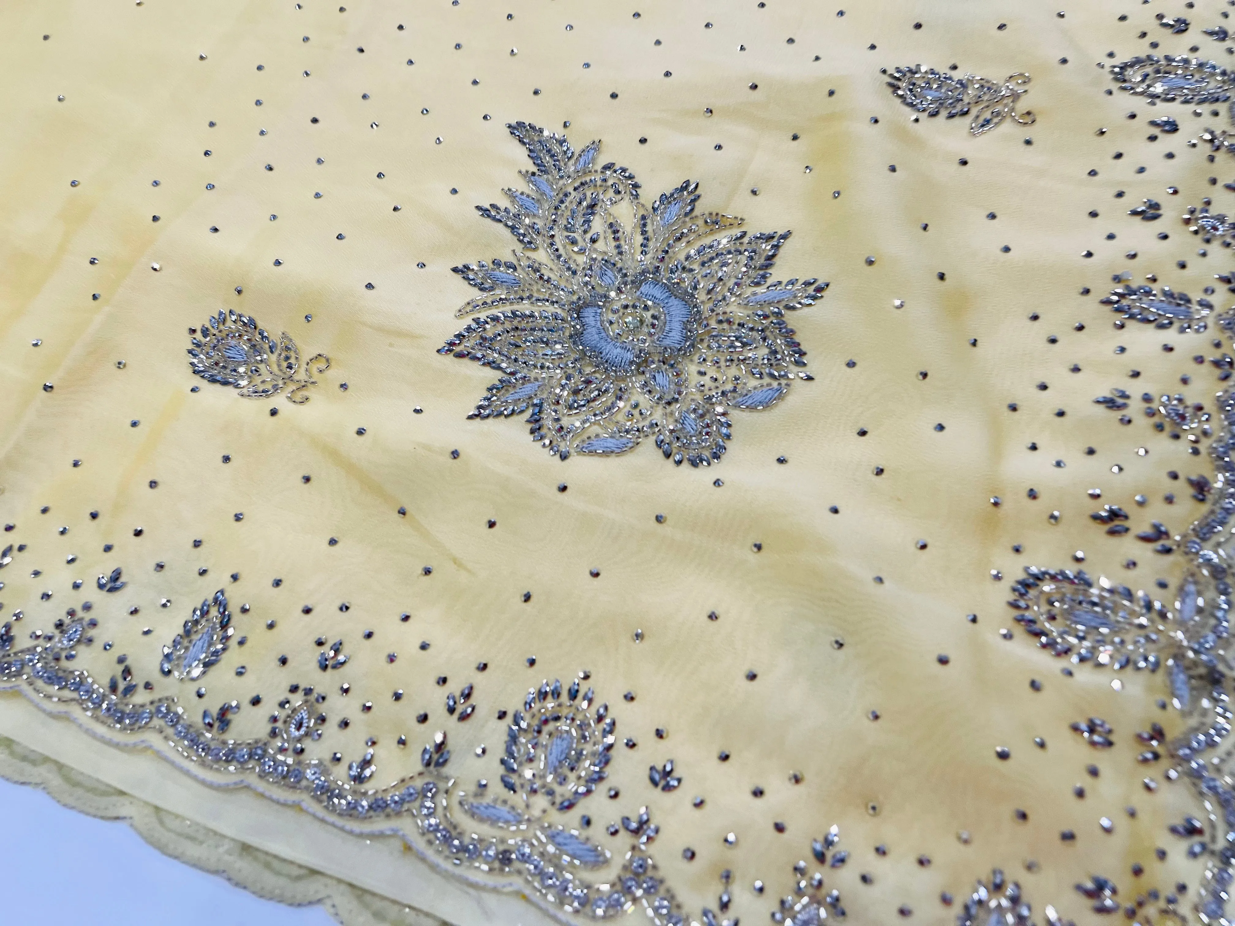 Crepe Silk Embroidered Banaras Saree