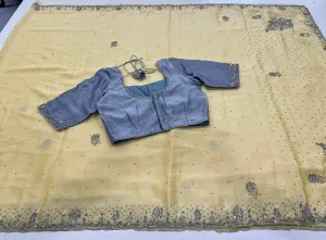 Crepe Silk Embroidered Banaras Saree