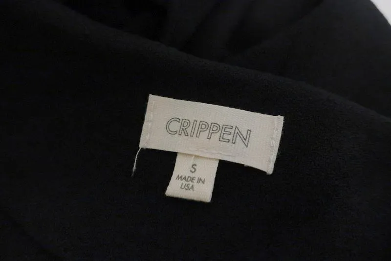 Crippen Maxi Dress Black Crepe Size Small Sleeveless V-Neck