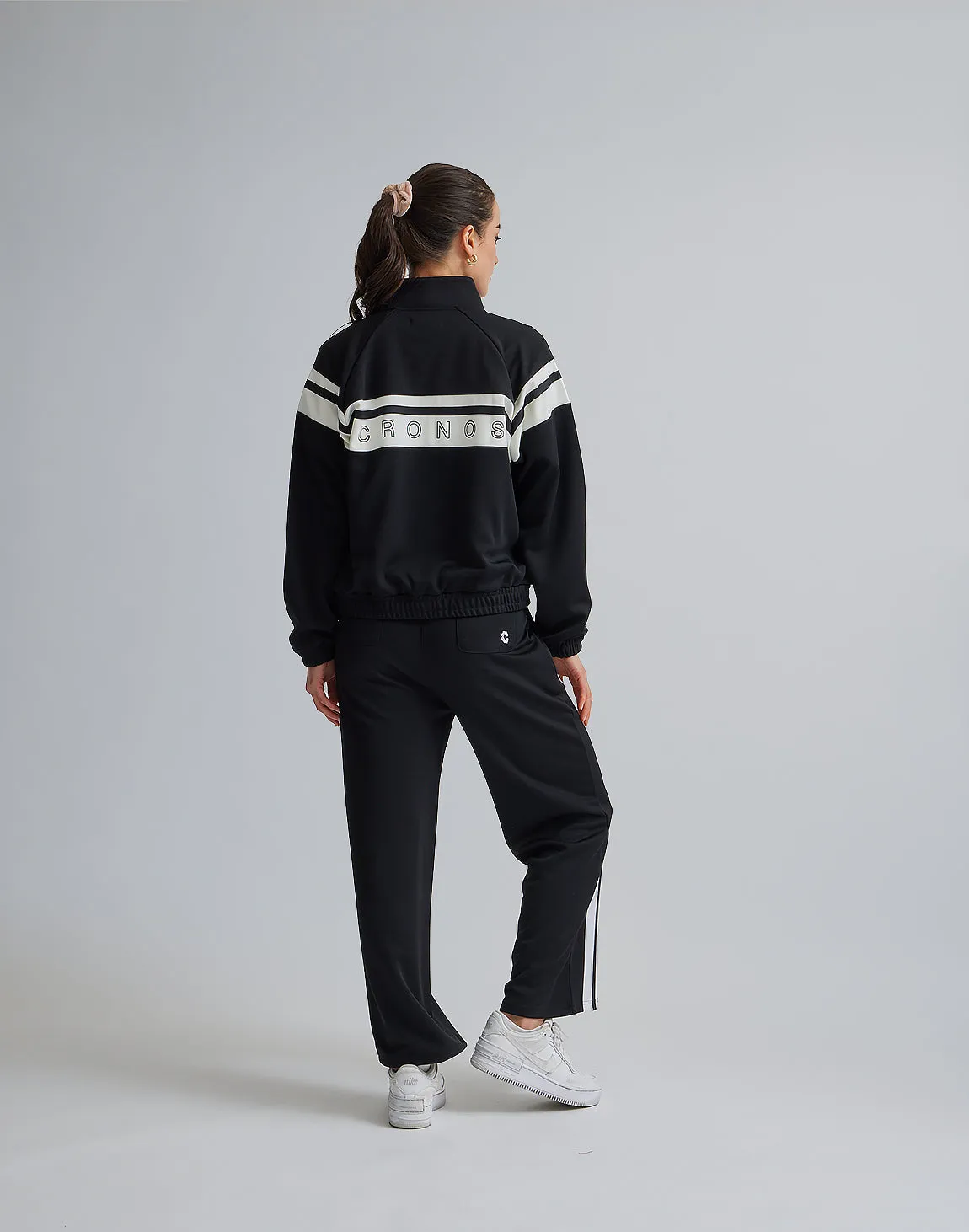 CRONOS WOMEN JERSEY WIDE PANTS【BLACK】