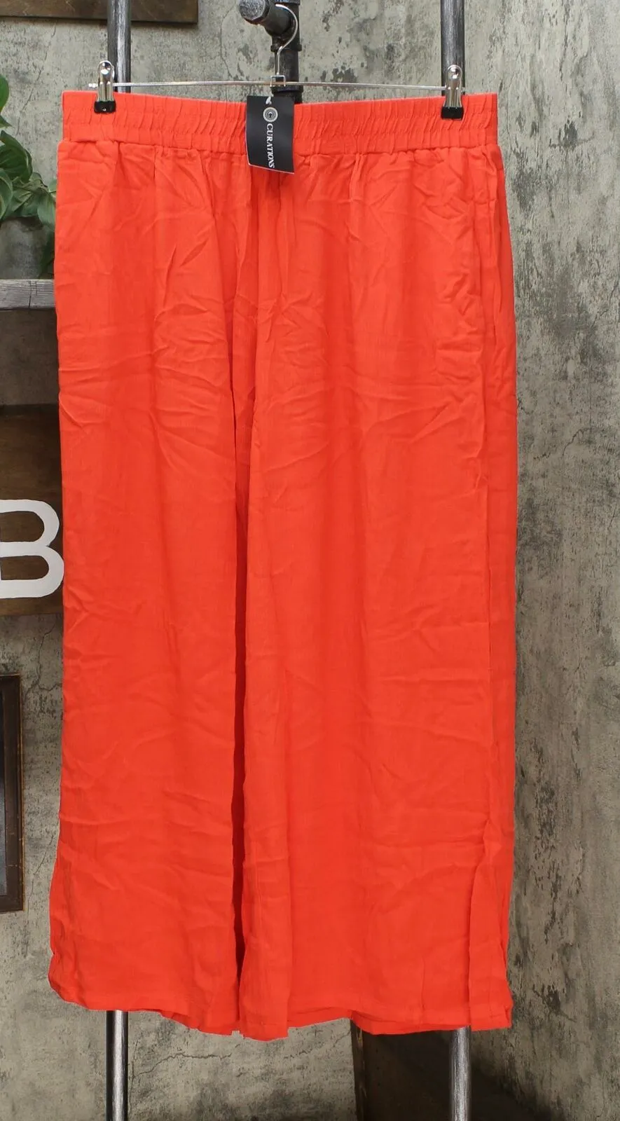 Curations Women's Petite Size Wide Leg Gauze Pants