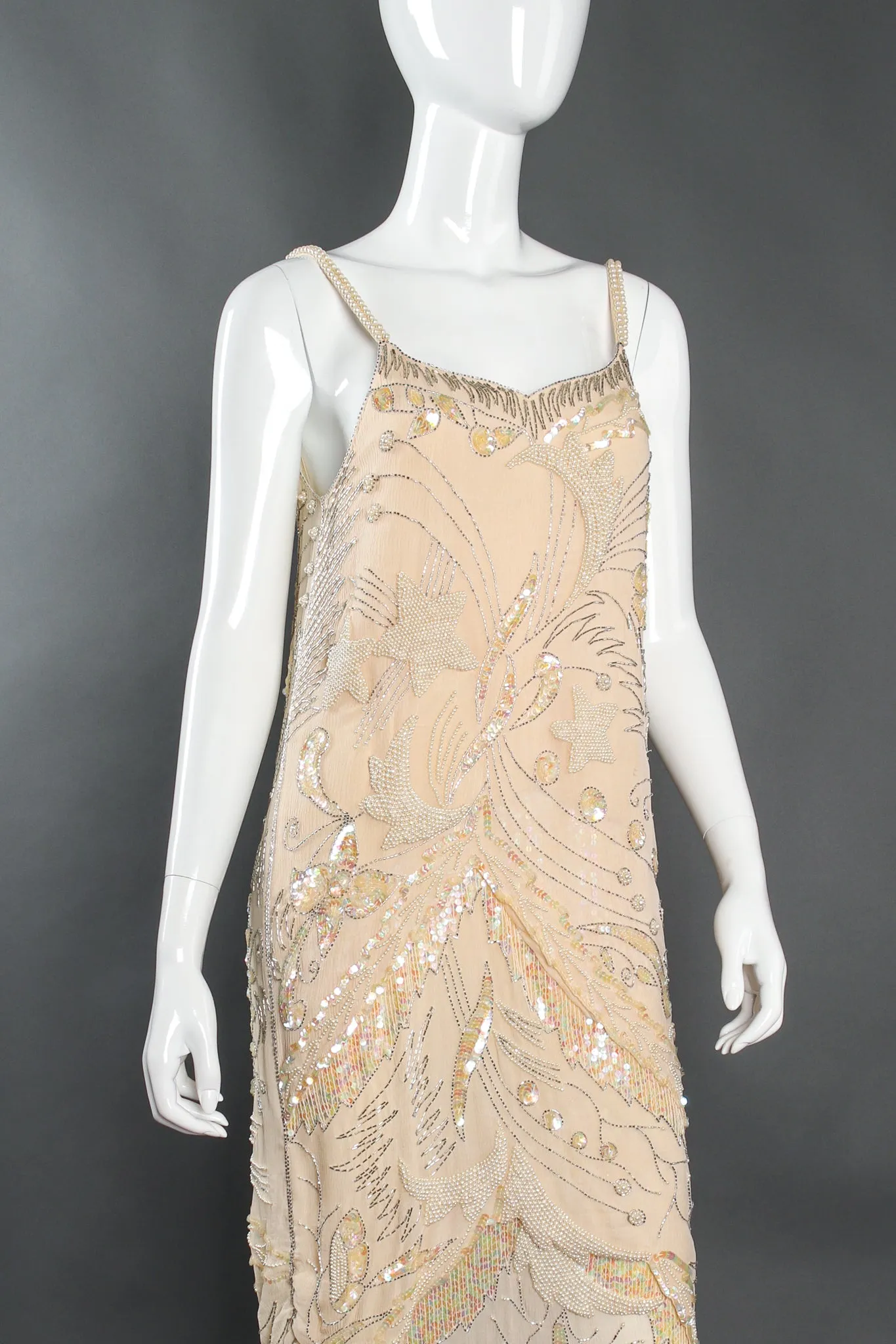 Deco Beaded Shift Slip Dress