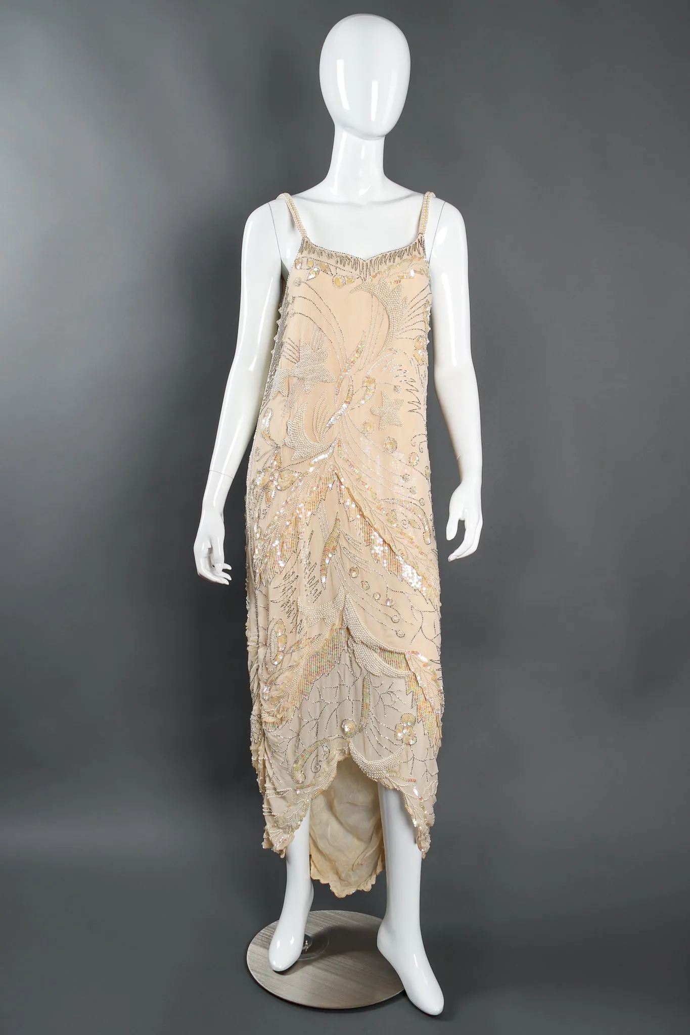 Deco Beaded Shift Slip Dress