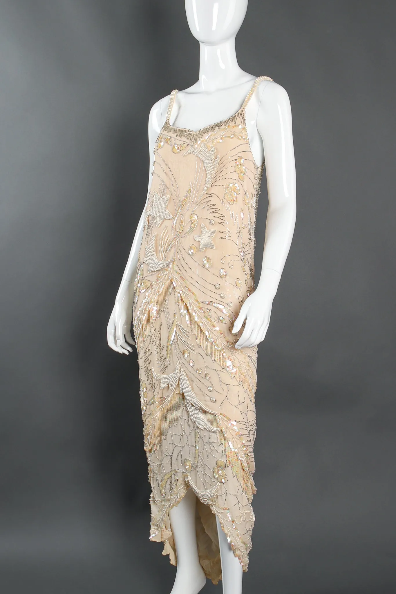 Deco Beaded Shift Slip Dress