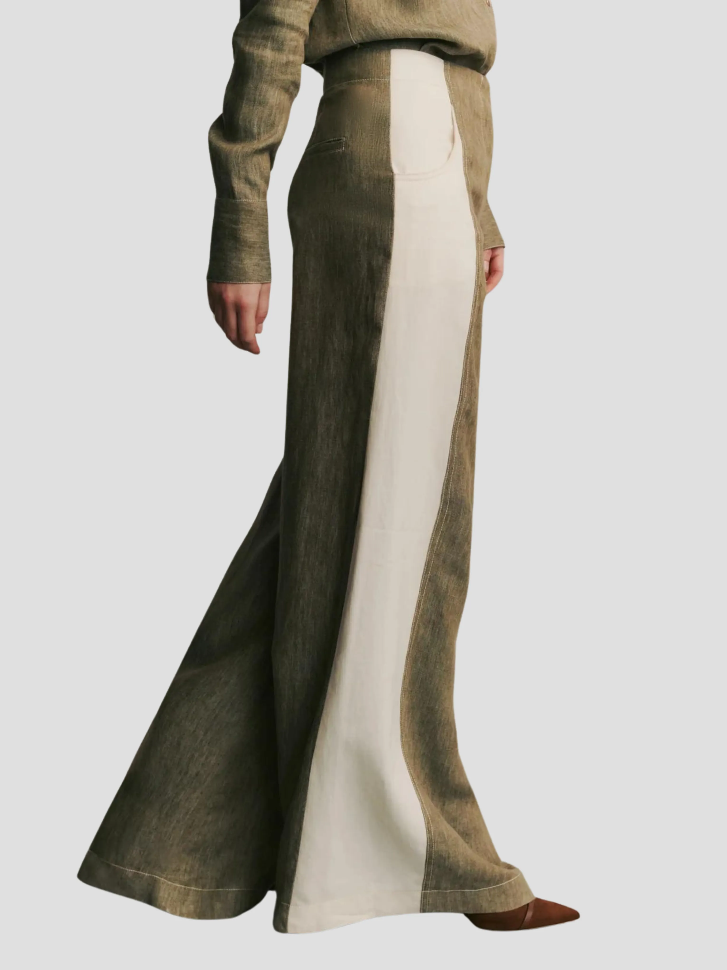 Demie Pant with Combo in Military and White