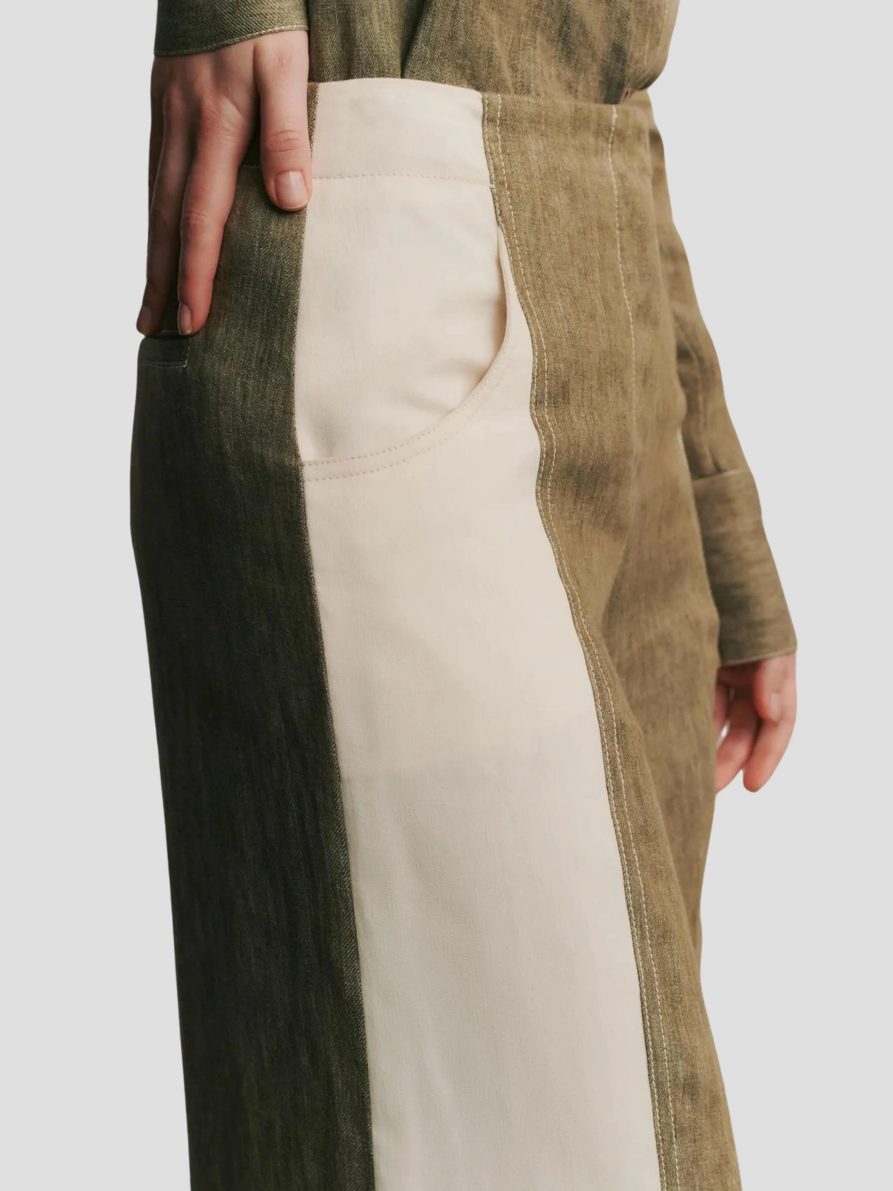 Demie Pant with Combo in Military and White