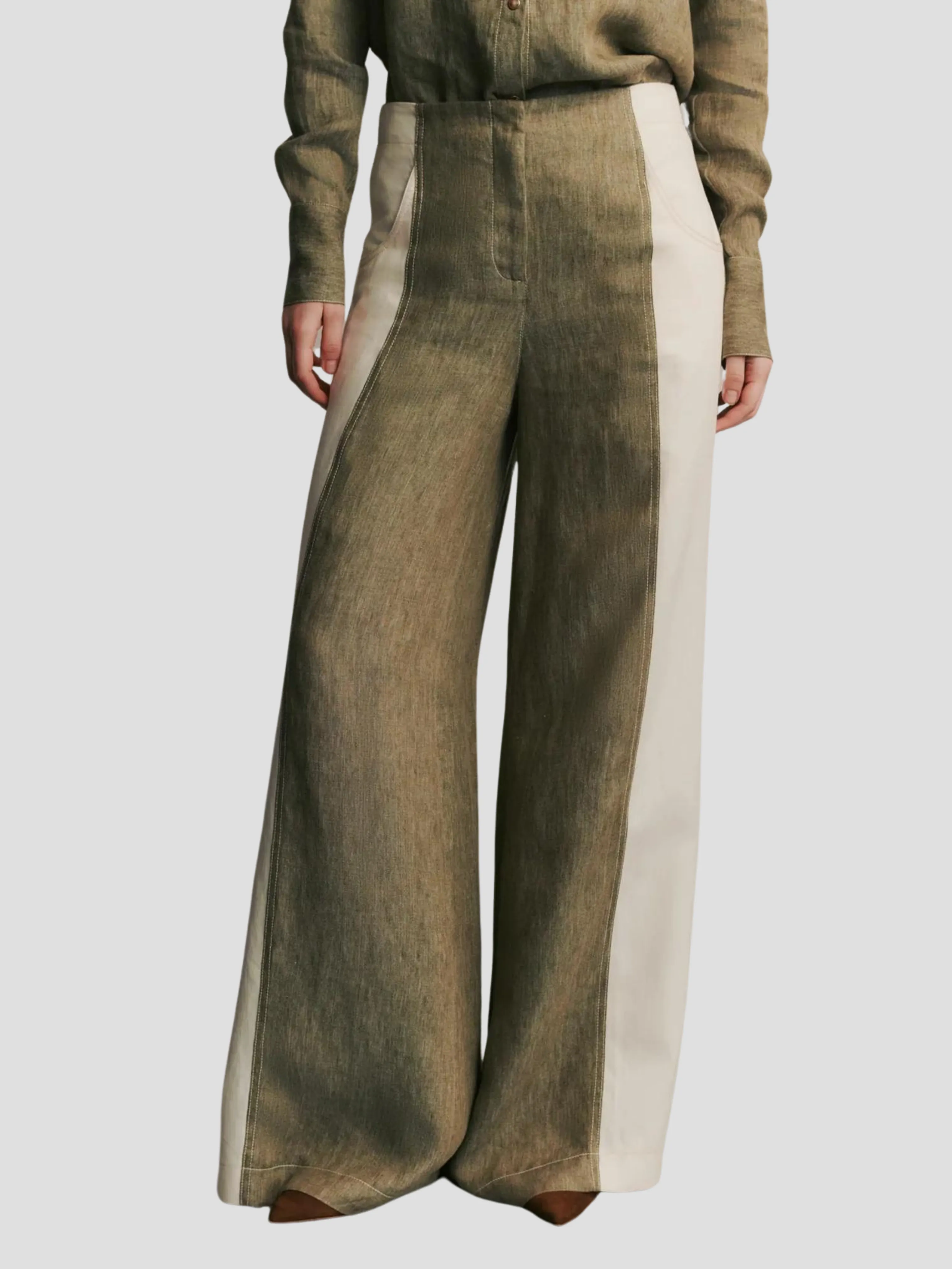 Demie Pant with Combo in Military and White