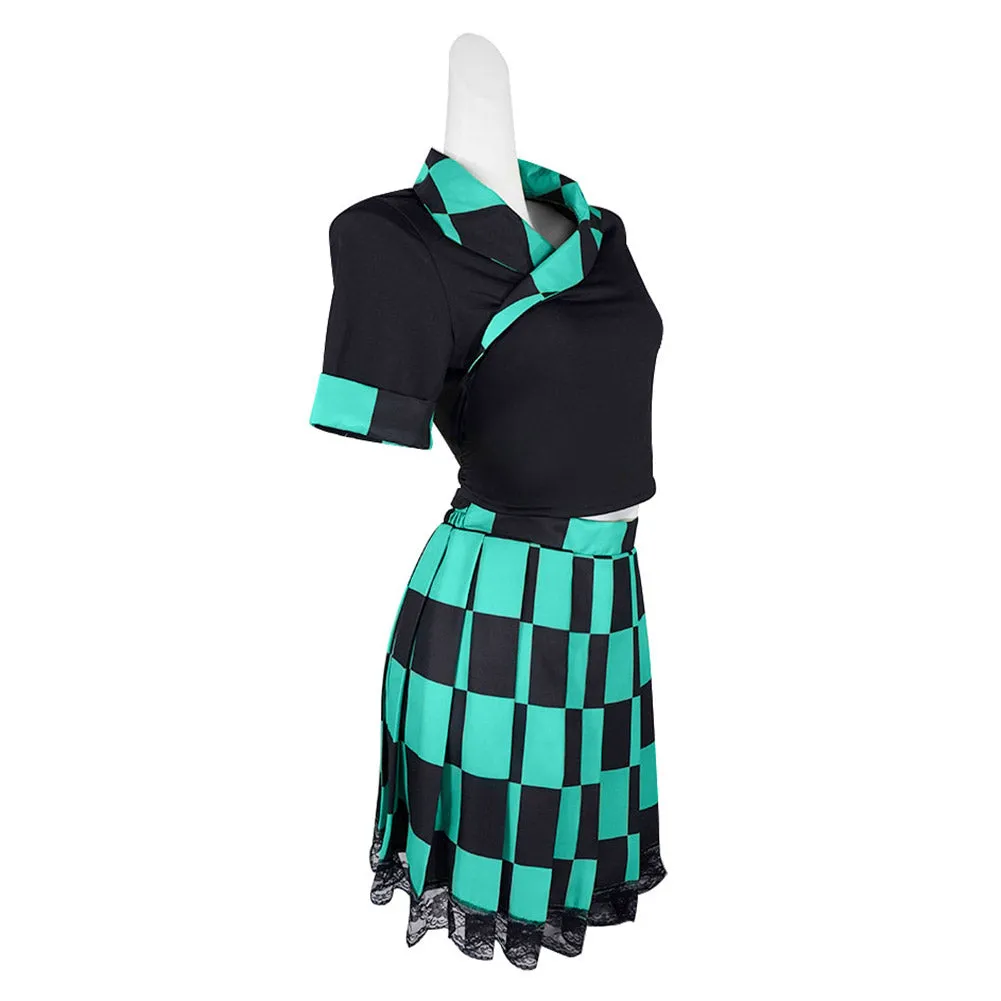 Demon Slayer Kamado Tanjirou Cosplay Costume Dress Outfits Halloween Carnival Suit
