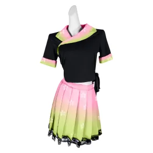 Demon Slayer Kanroji Mitsuri Cosplay Costume JK Maid Dress Outfits Halloween Carnival Suit