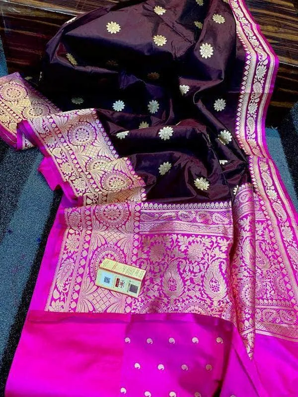 Designer Katan Silk Saree with Antique Zari Work