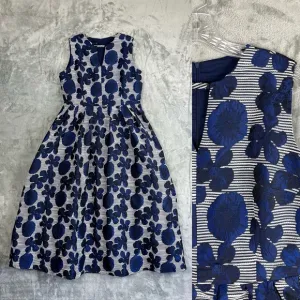 Differentes Blue Floral Maxi Dress 4XL Sleeveless Full Skirt Keyhole Cutout Long