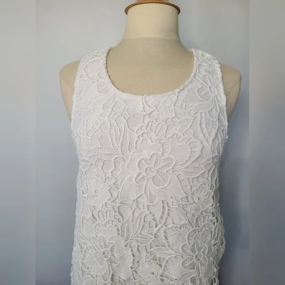Dolan Left Coast Anthropologie Ingela White Lace Shift Dress SZ S