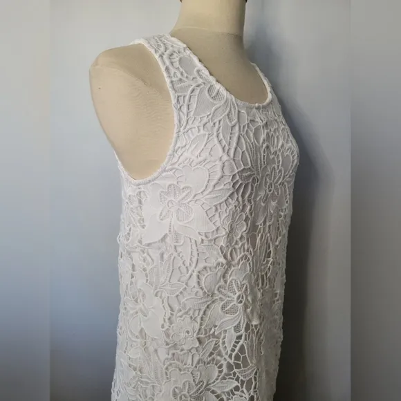 Dolan Left Coast Anthropologie Ingela White Lace Shift Dress SZ S