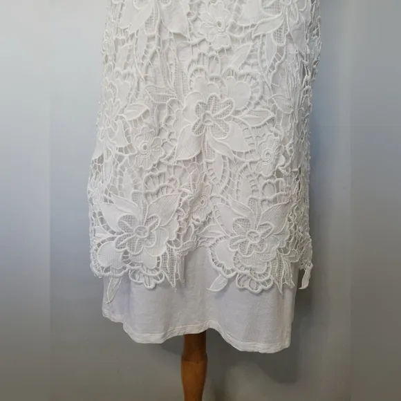 Dolan Left Coast Anthropologie Ingela White Lace Shift Dress SZ S