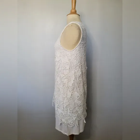 Dolan Left Coast Anthropologie Ingela White Lace Shift Dress SZ S