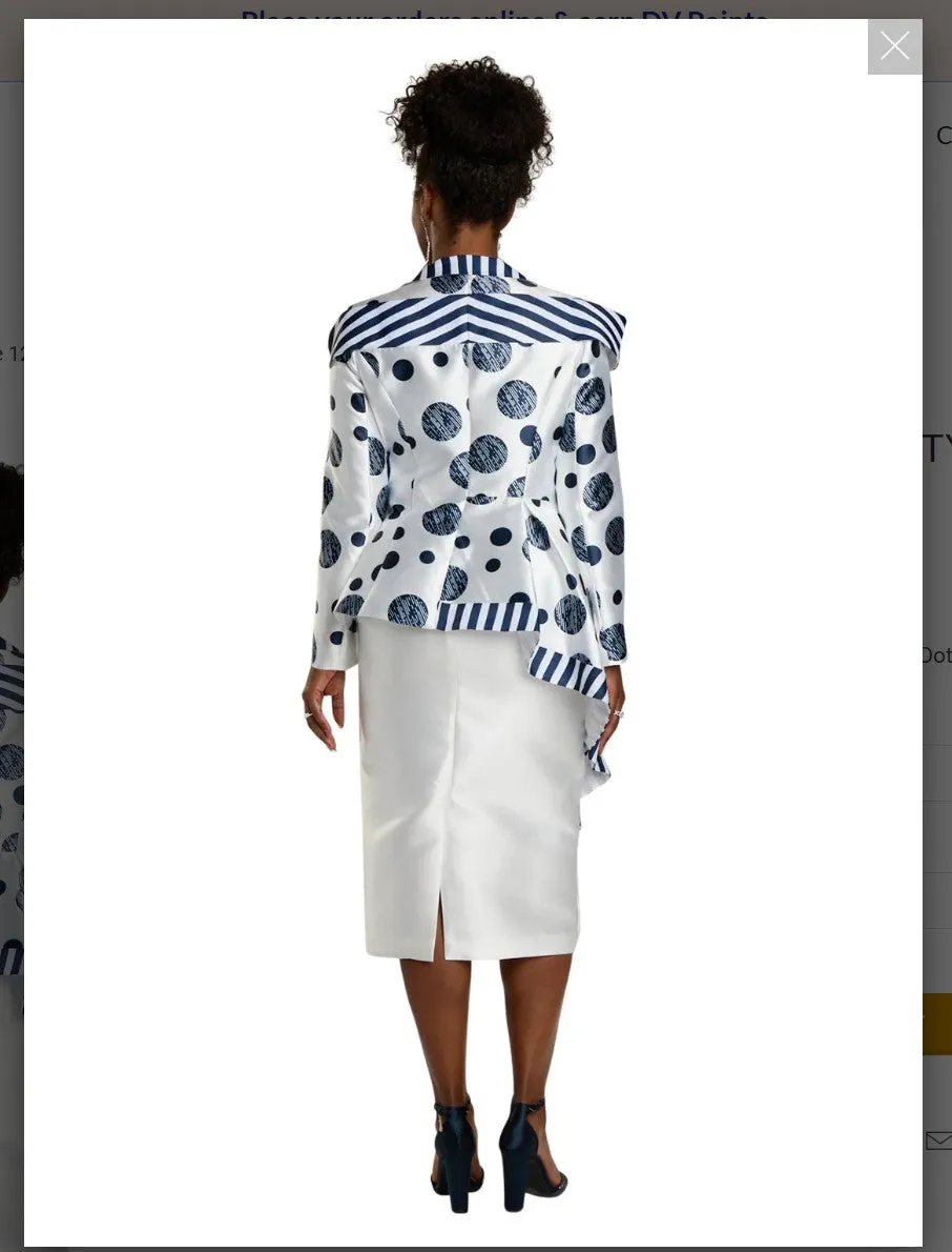 Donna Vinci Style 12153 2PC Jacket/Skirt Suit Virtual Silk Fabric