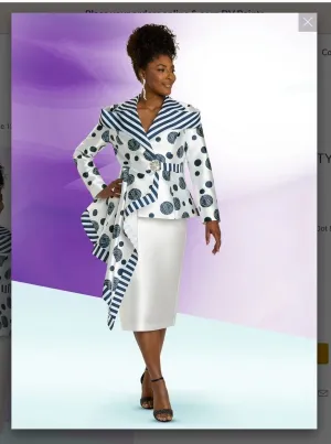 Donna Vinci Style 12153 2PC Jacket/Skirt Suit Virtual Silk Fabric