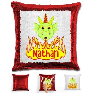 Dragon Personalized Magic Sequin Pillow