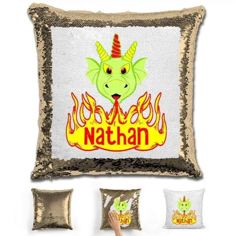 Dragon Personalized Magic Sequin Pillow