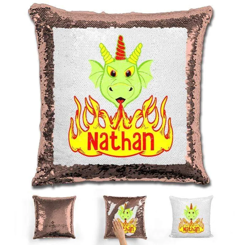 Dragon Personalized Magic Sequin Pillow