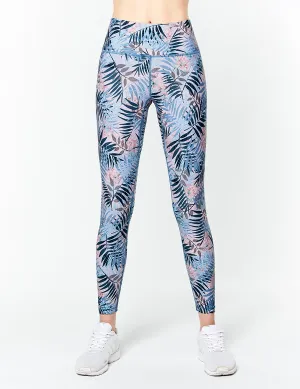 easyoga LESPIRO Glossy Slim Tights4 - FC9 Jungle Party Blue