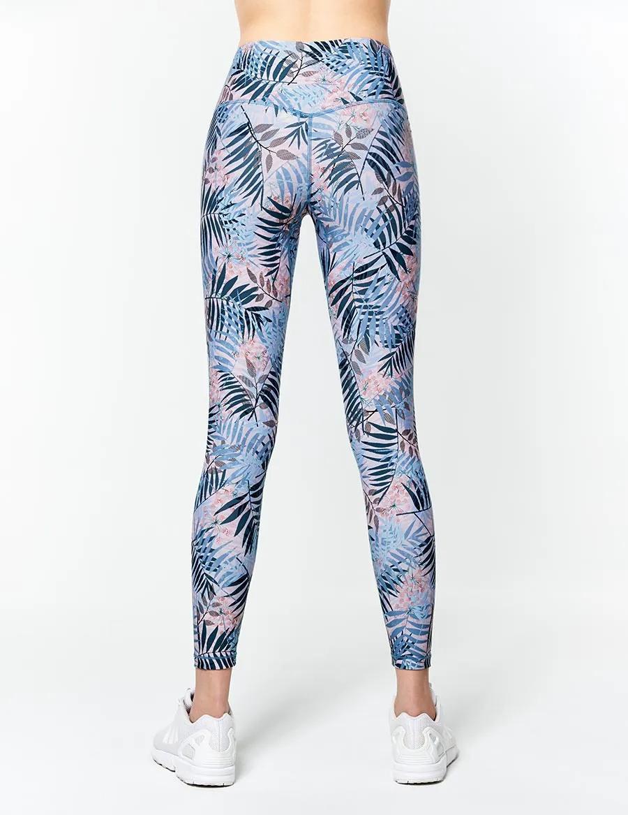 easyoga LESPIRO Glossy Slim Tights4 - FC9 Jungle Party Blue