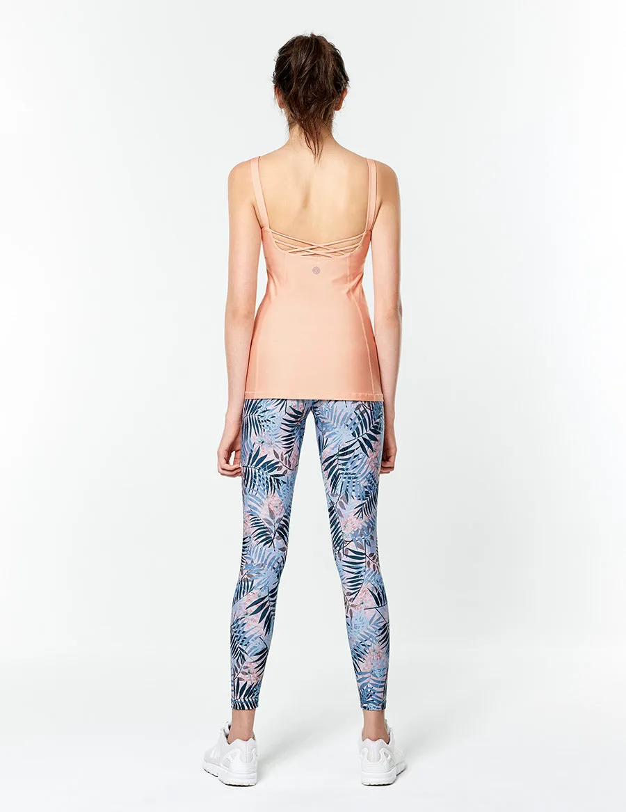 easyoga LESPIRO Glossy Slim Tights4 - FC9 Jungle Party Blue