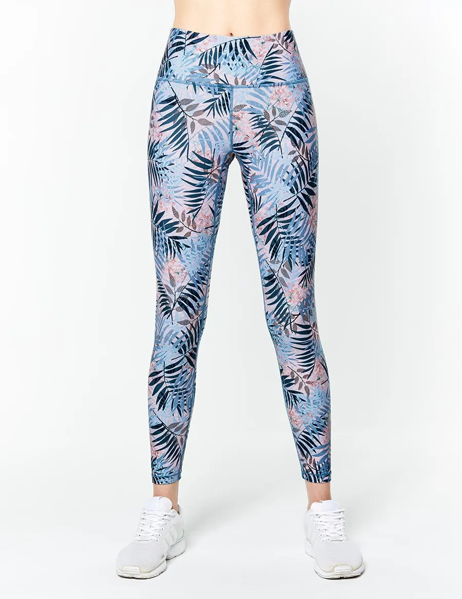 easyoga LESPIRO Glossy Slim Tights4 - FC9 Jungle Party Blue