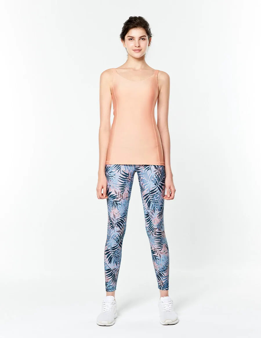 easyoga LESPIRO Glossy Slim Tights4 - FC9 Jungle Party Blue