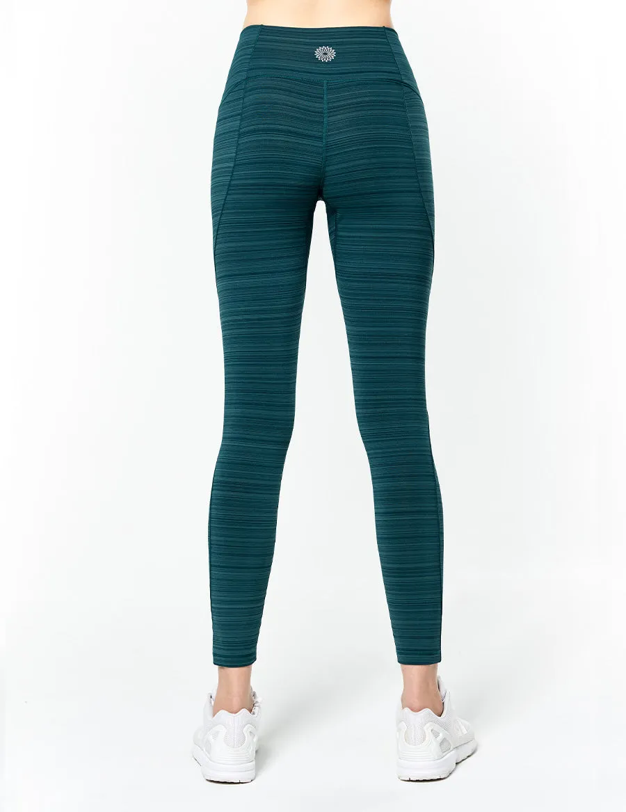 easyoga LESPIRO On- Soothing Core Tights - D64 Aquamarine  Stripe